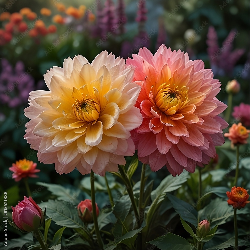 A beutiful flower garden with clourful exotic blooming flowers. A beutiful flower garden with clourful exotic blooming flowers.