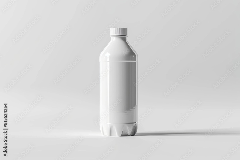 White blank mockup of water bottle isolated on white background. White blank mockup of water bottle isolated on white background.