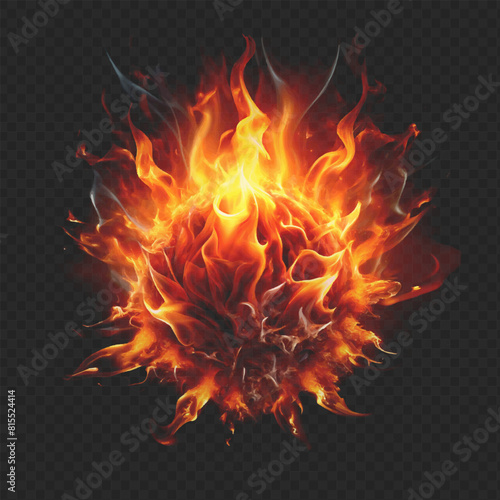 Flame Fire vector on a transparent background