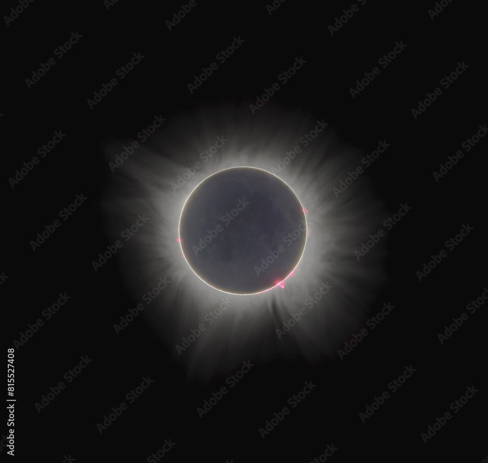 Obraz premium Total Solar Eclipse 2024 HDR - Durango Całkowite zaćmienie Słońca 2024 HDR - Meksyk