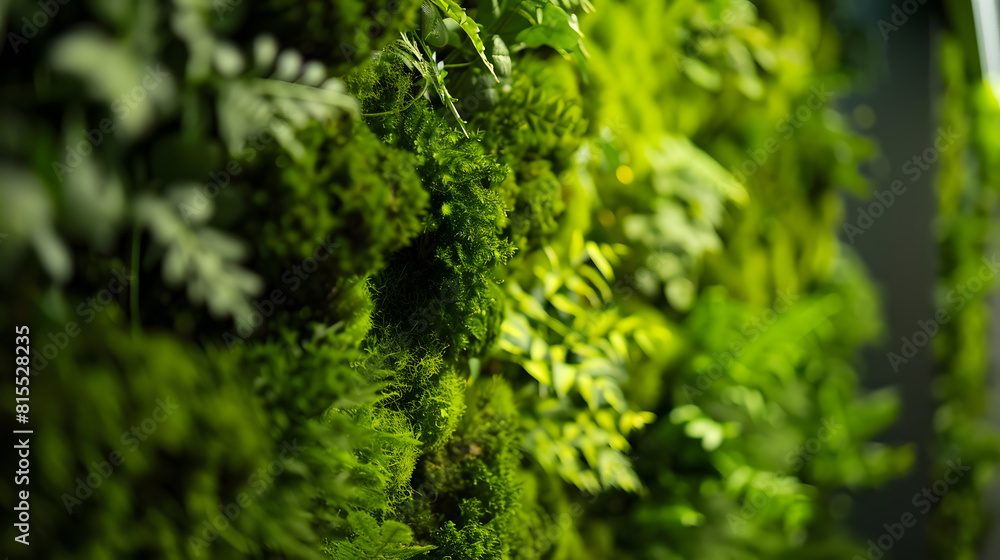 Green moss wall panel in office for greenoffice : Generative AI Green moss wall panel in office for greenoffice : Generative AI