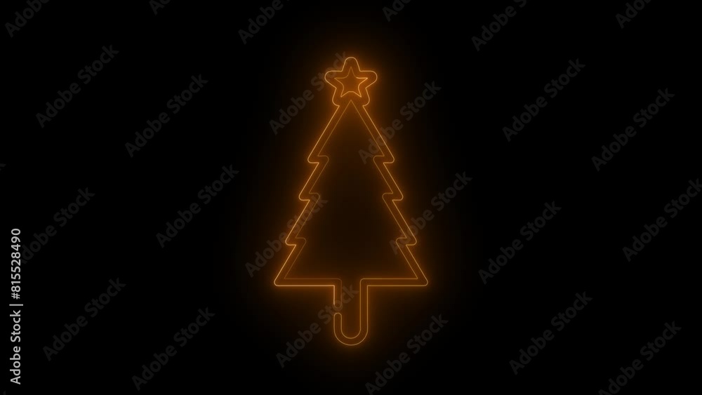 Christmas pine tree in energy wave simulation and snow effects Christmas pine tree in energy wave simulation and snow effects