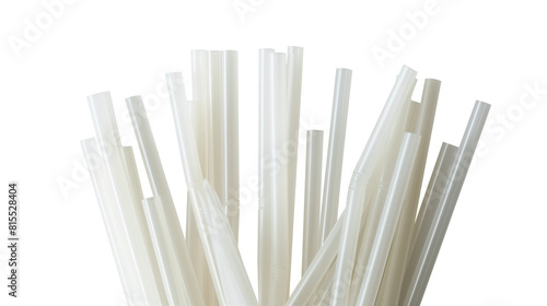 Plastic straws  isolated on transparent background