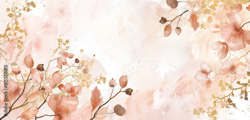 Premium blush   gold watercolor for sophisticated elongated background.