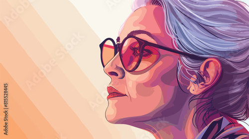 Mature woman on light background Vector style vector
