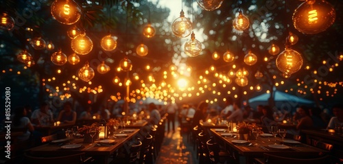 Street Bar Beer Restaurant Outdoor in Asia, People sit and chill out and listen to music together in Avenue, Happy life, work hard and play hard, gene-based artificial intelligence.