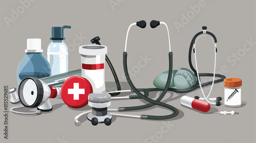 medical des over gray background vector illustration