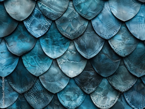 Wallpaper Mural Abstract background of blue dragon scales, texture of leather or rough fabri Torontodigital.ca