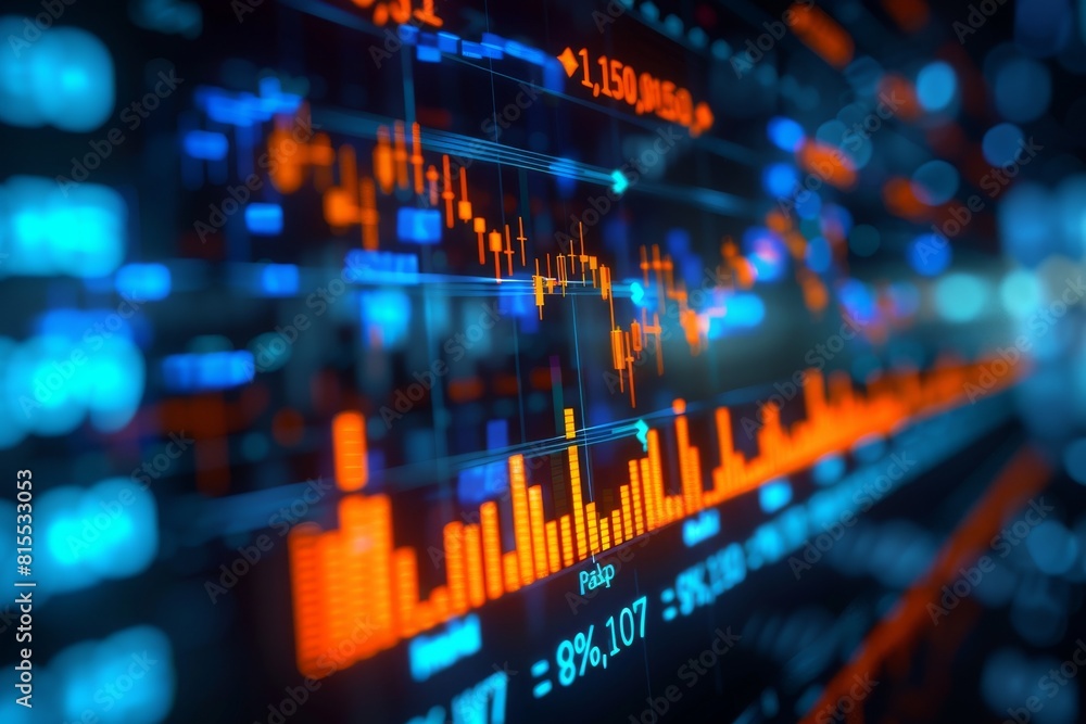 Investing and Stock market chart background