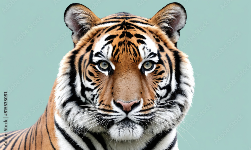 Obraz premium Fantasy Illustration of a wild animal tiger. Digital art style wallpaper background.