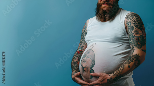 tattoos ai man pregnant transgender heavily with generated