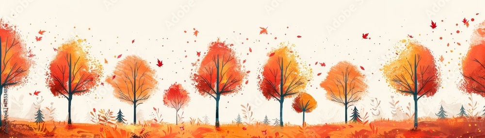 Autumn Season, Autumn Background, Falling Leaves.