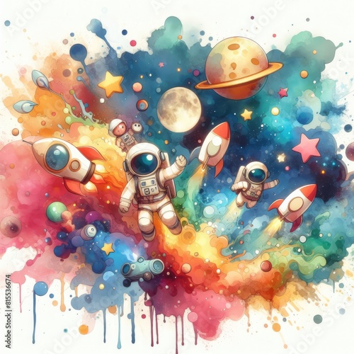 Wallpaper Mural Astronaut Painting Dreams in the Cosmos Torontodigital.ca