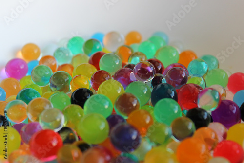 Heap Of Multicolor Gel Balls Isolated On White
