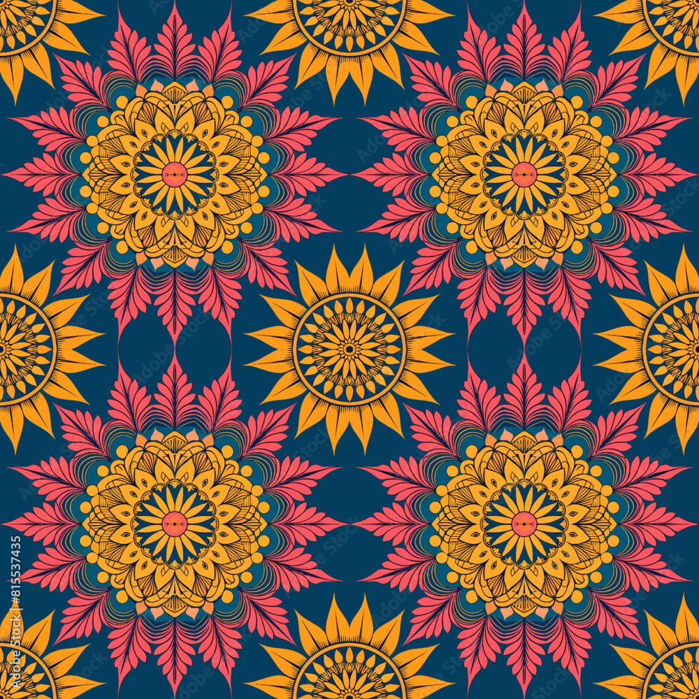 Seamless pattern with mandalas in indian style. Vector illustration Seamless pattern with mandalas in indian style. Vector illustration