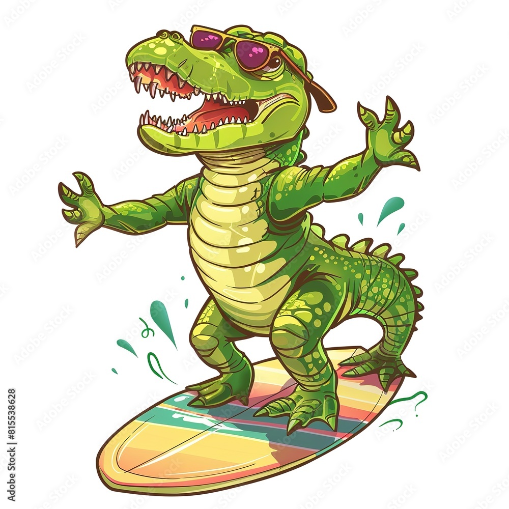 Fototapeta premium Crocodile surfer style fashion