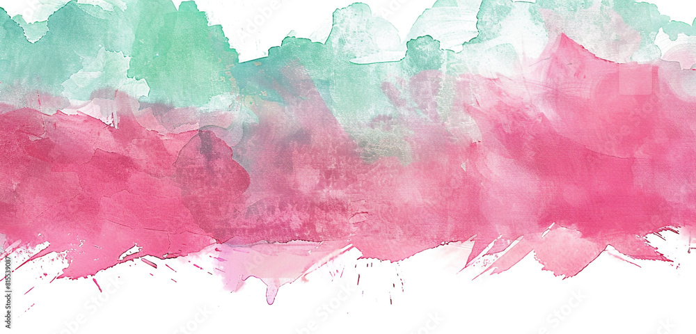 Obraz premium Raspberry, mint watercolors Fresh vibrant blend.