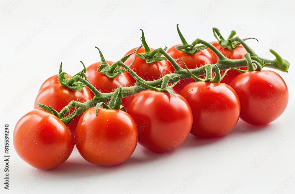 A bunch of tomatoes on white background. A bunch of tomatoes on white background.