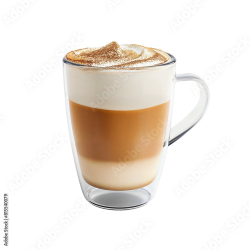 Caffe Latte or Cappuccino in transparent background