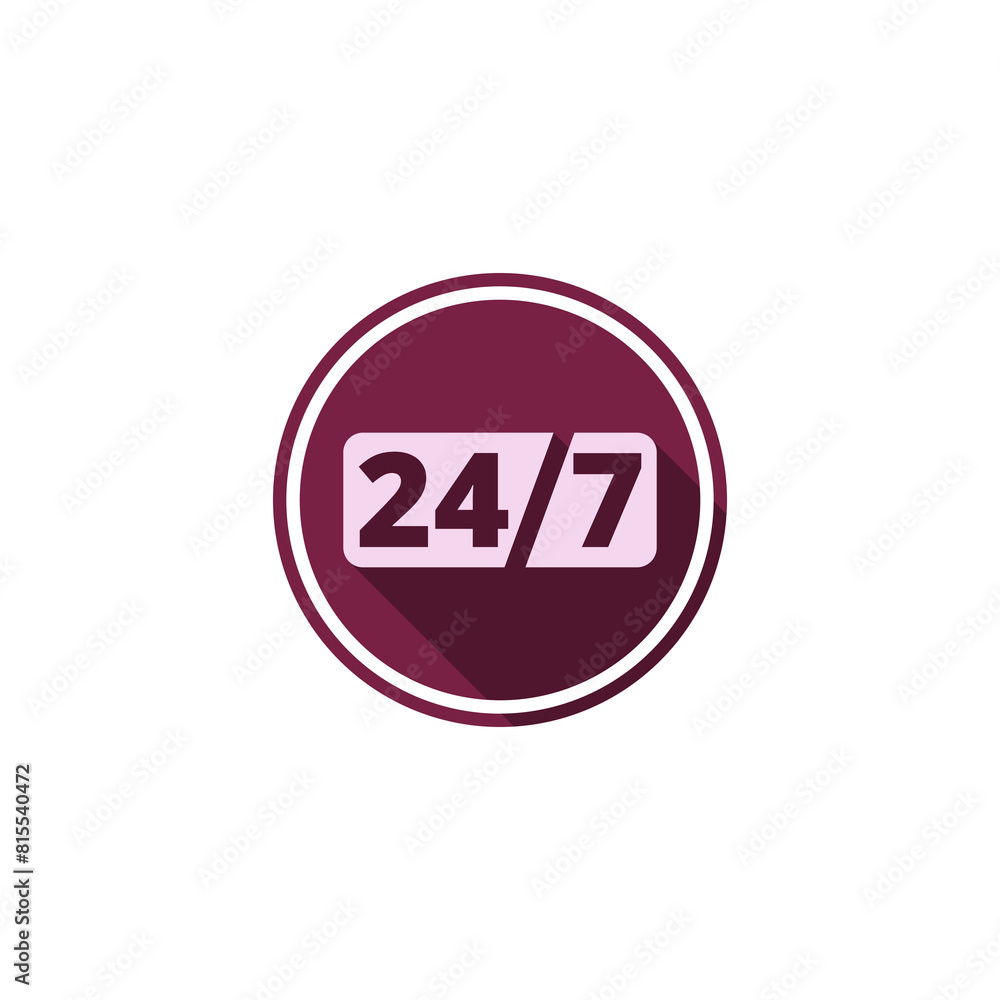 Text 24/7 service icon isolated on transparent background Text 24/7 service icon isolated on transparent background