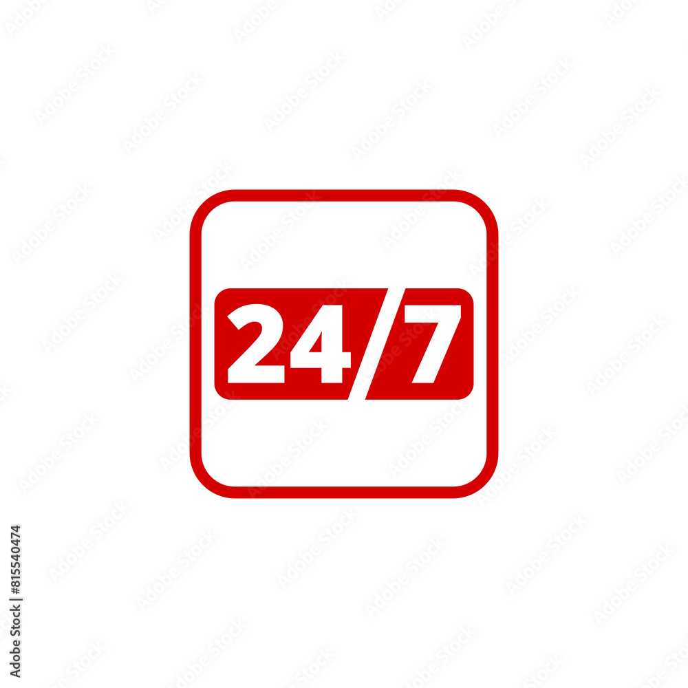 Text 24/7 service icon isolated on transparent background Text 24/7 service icon isolated on transparent background