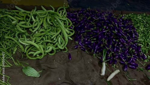 Variety of vegetables in the vegetable market photo