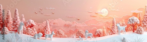 Illustrate a wide-angle depiction of Animal Shelters at dawn