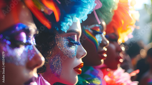 african colourful pride races heavy side month makeup gay people parade different wearing american and ethnicities drag stage gay profile shot bold of candid celebrating performers drag queens of