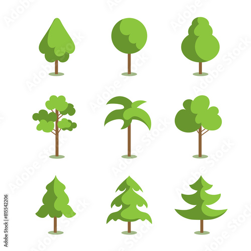 Trees collection in flat syle