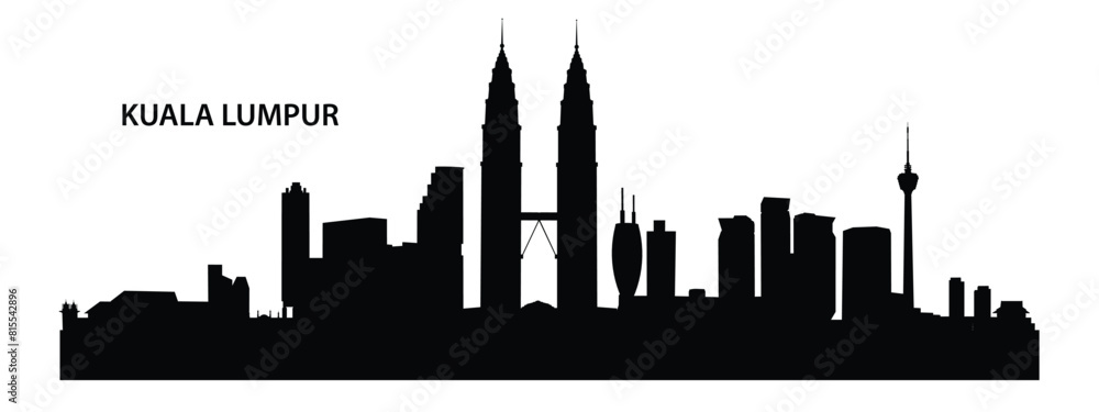 Fototapeta premium city silhouette vector,Skyline silhouette isolated on white background