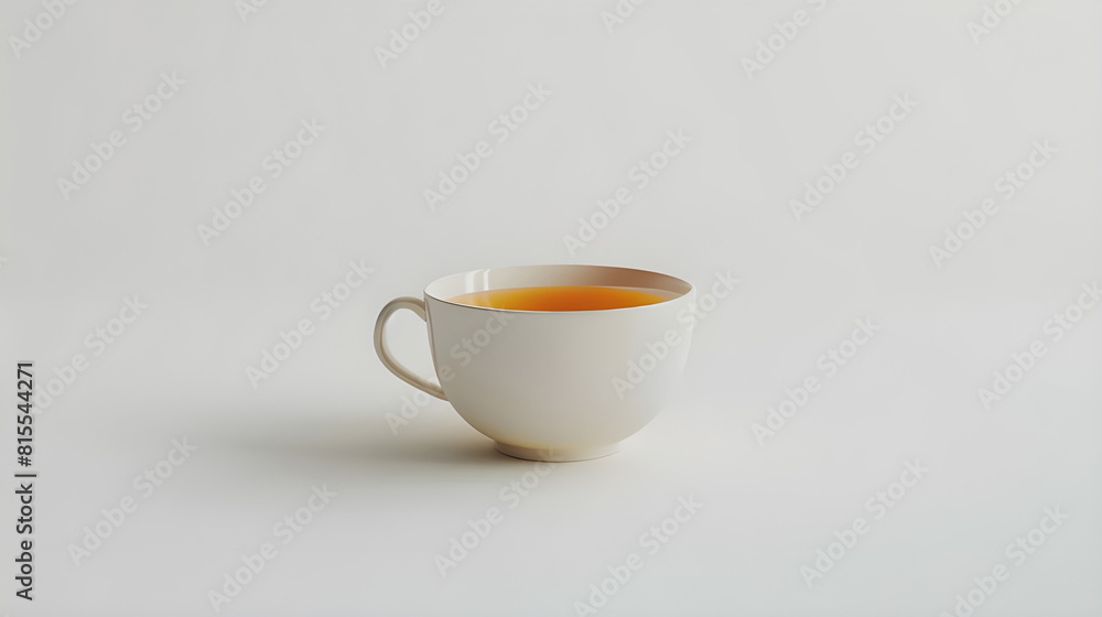 Fototapeta premium Cup Mockup. White coffee cup infant of a small bottle of milk. Perfect for businesses selling cups, just overlay your quote or design on to the image