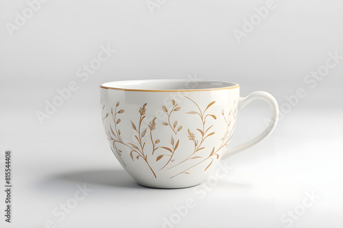 Cup Mockup. White coffee cup infant of a small bottle of milk. Perfect for businesses selling cups, just overlay your quote or design on to the image