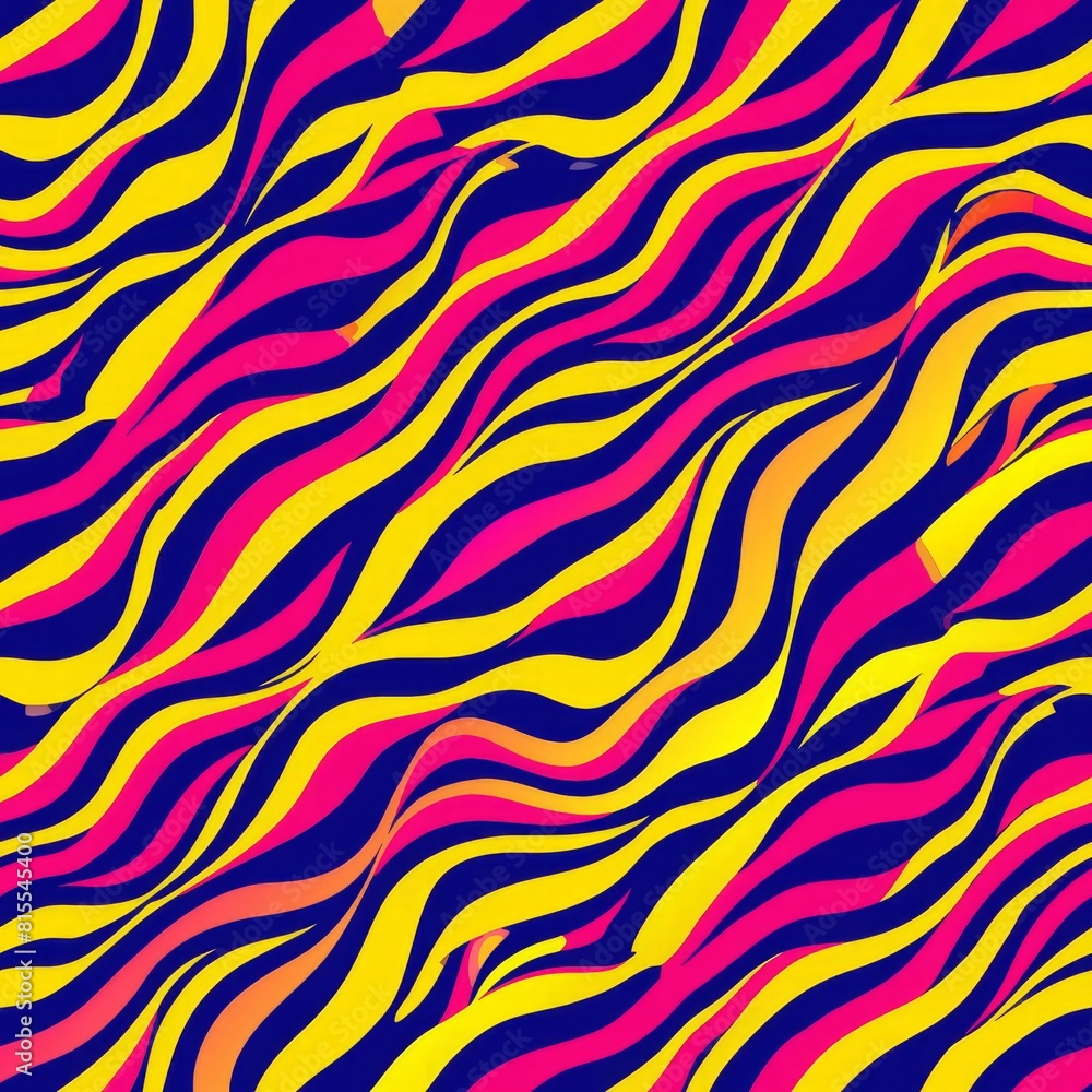 Seamless pattern of vibrant zebra stripes with a modern twist, Generative AI Seamless pattern of vibrant zebra stripes with a modern twist, Generative AI