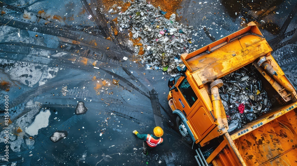 Garbage Men Loading Household Rubbish In Garbage Truck , Generative AI Garbage Men Loading Household Rubbish In Garbage Truck , Generative AI