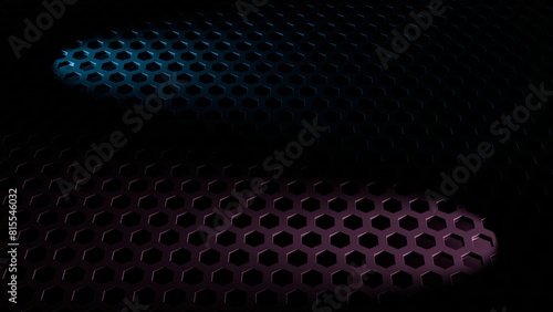 Abstract hexagon 3d wall with light ffects