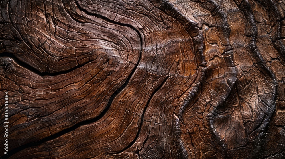 Naklejka premium Engaging close-up view of a brown wooden texture, where earthy tones and detailed patterns blend for an abstract and harmonious backdrop