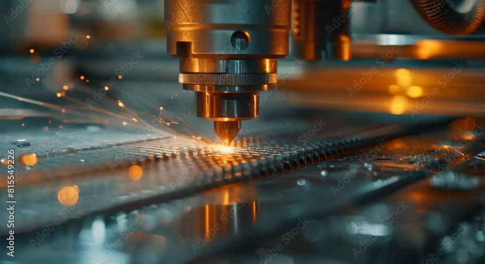 A photorealistic close-up of a laser cutting metal with precision A photorealistic close-up of a laser cutting metal with precision