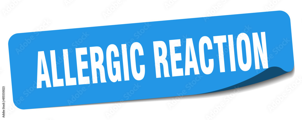 allergic reaction sticker. allergic reaction label allergic reaction sticker. allergic reaction label