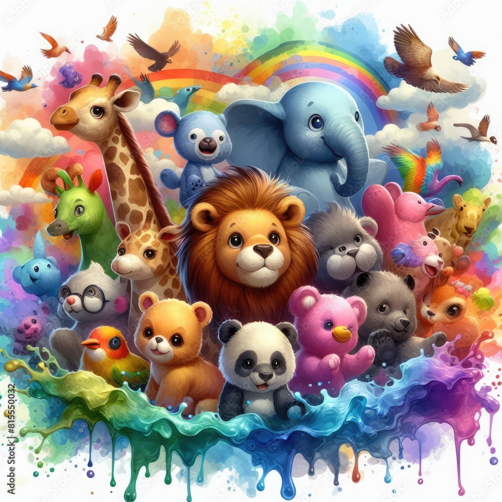Zoo Fun: Cartoon Animal Design with Watercolor Technique Zoo Fun: Cartoon Animal Design with Watercolor Technique