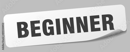 beginner sticker. beginner label