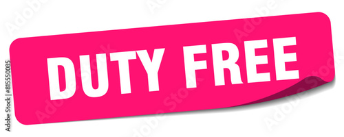 duty free sticker. duty free label
