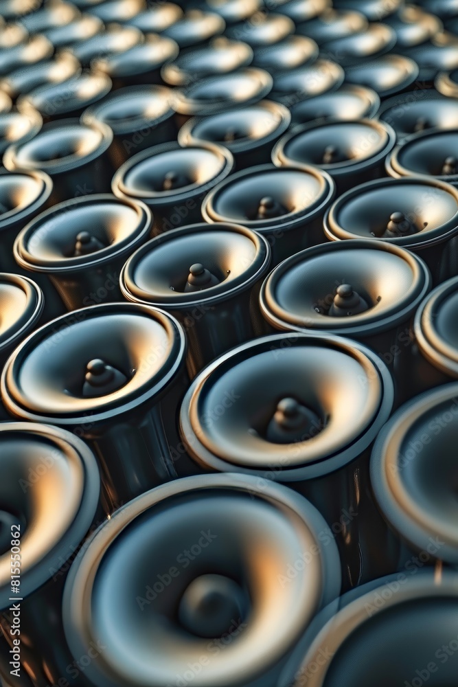 Dynamic range and power in massive speakers for impactful sound experience and high volume concept Dynamic range and power in massive speakers for impactful sound experience and high volume concept