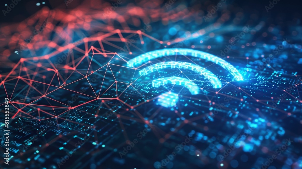 Wireless network and connection wifi symbol Wireless network and connection wifi symbol