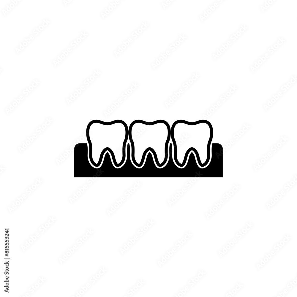 Tooth in Gum, Periodontitis flat vector icon. Simple solid symbol isolated on white background. Tooth in Gum, Periodontitis sign design template for web and mobile UI element Tooth in Gum, Periodontitis flat vector icon. Simple solid symbol isolated on white background. Tooth in Gum, Periodontitis sign design template for web and mobile UI element