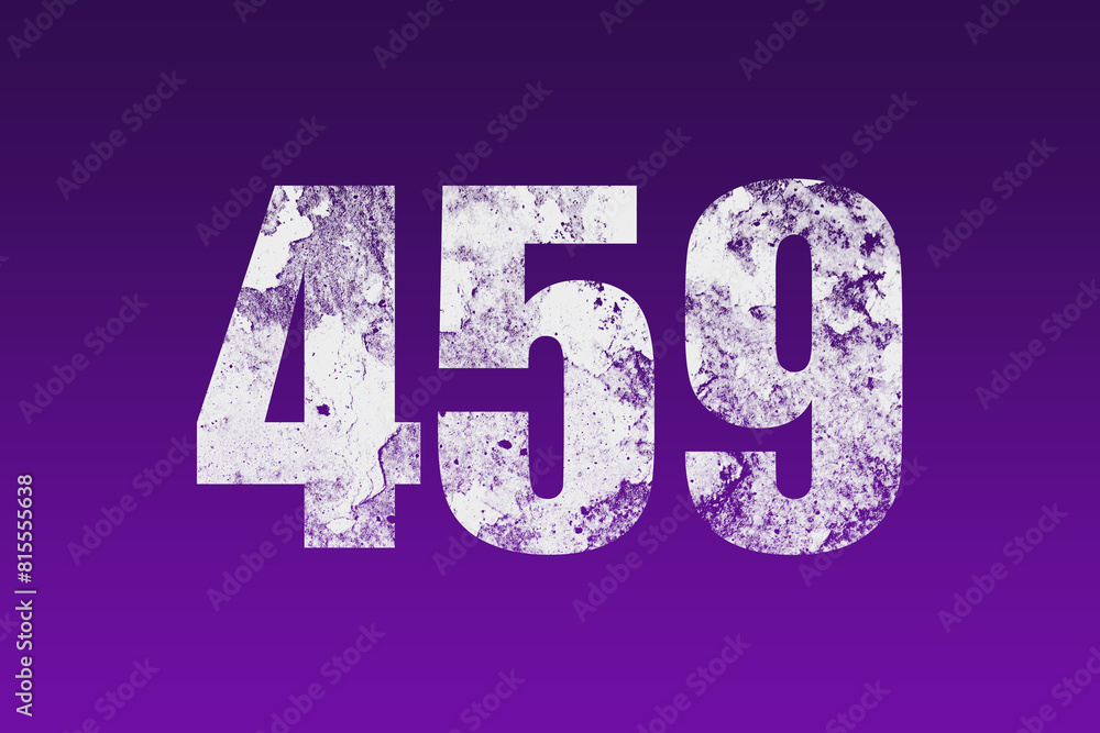 flat white grunge number of 459 on purple background. flat white grunge number of 459 on purple background.