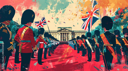 A Parade of Colors, Vibrant Trooping the Colour Ceremony at Buckingham Palace photo