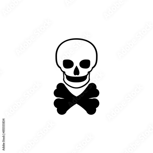 Death Skull with Crossbones flat vector icon. Simple solid symbol isolated on white background. Death Skull with Crossbones sign design template for web and mobile UI element