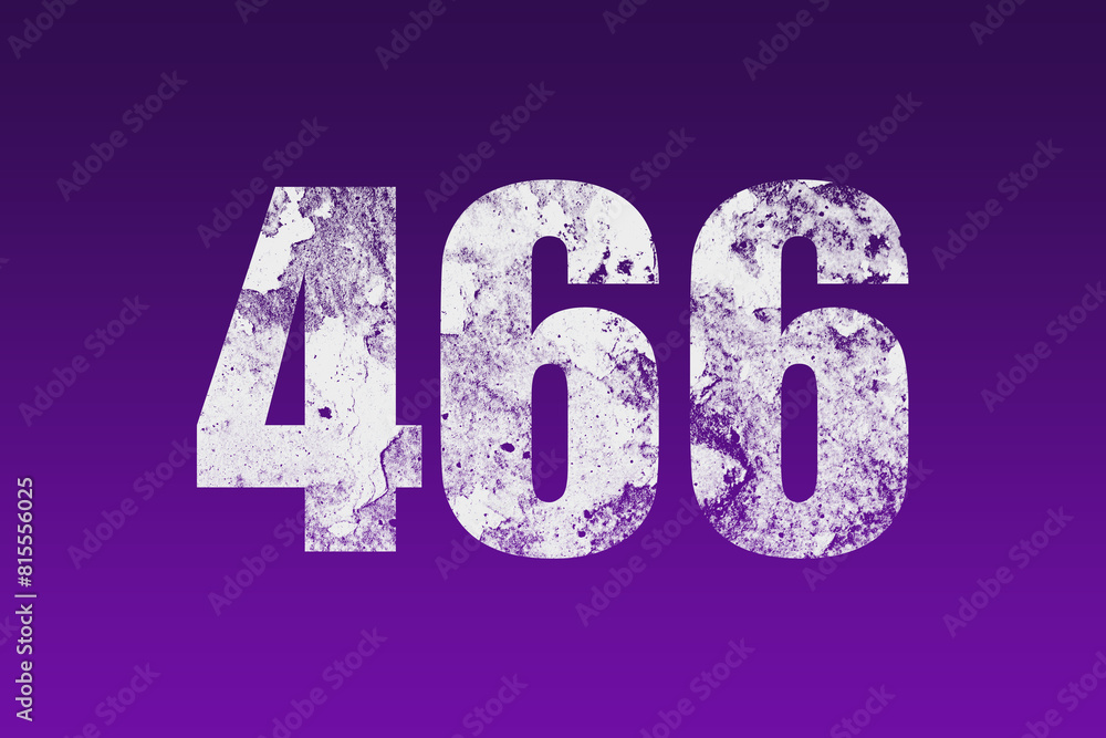 flat white grunge number of 466 on purple background. flat white grunge number of 466 on purple background.