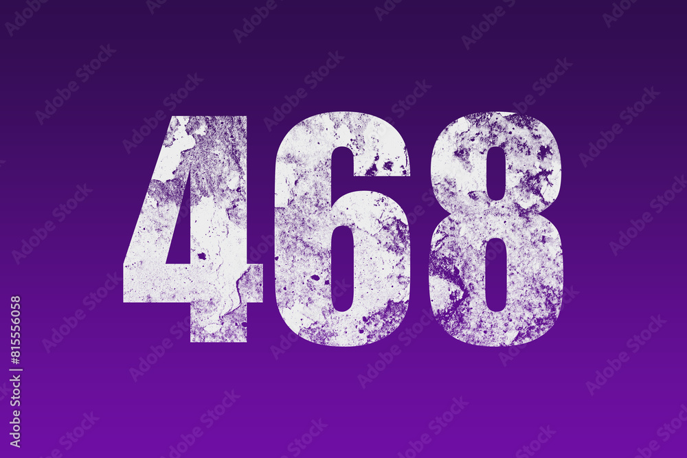 flat white grunge number of 468 on purple background. flat white grunge number of 468 on purple background.