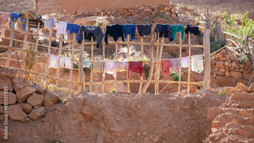 Clothes drying in the sun. Southern Morocco.